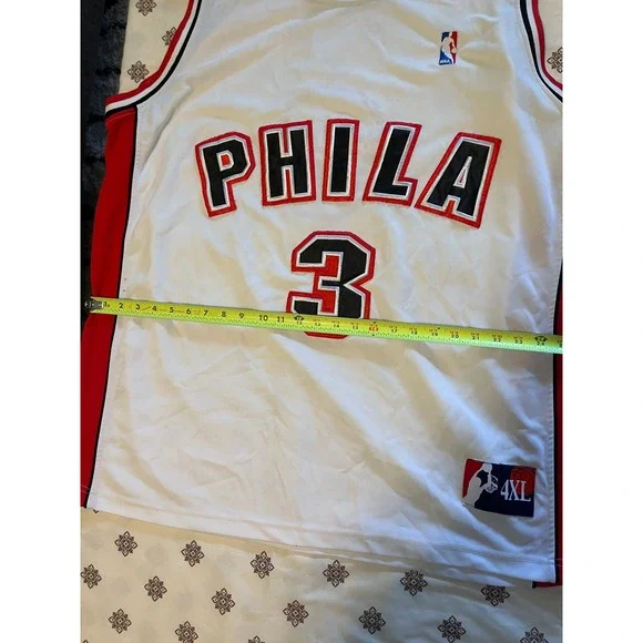Allen Iverson Majestic White PHILA Jersey 76ers 4XL #3 - Picture 6 of 8